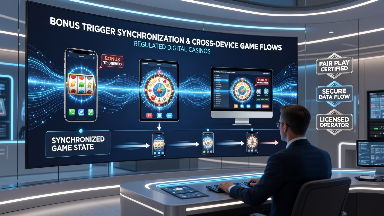 Beispielhafte Darstellung plattformübergreifender Spielströme und Bonus-Synchronisation in regulierten Casinos